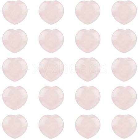 HOBBIESAY 20Pcs Natural Rose Quartz Heart Palm Stone G-HY0001-02-1