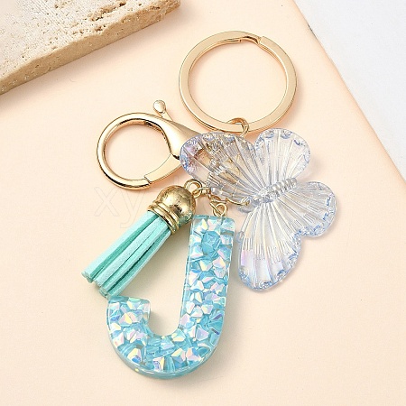 Resin & Acrylic & Faux Suede Tassel Keychain X1-KEYC-YW00117-10-1
