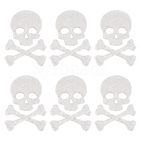 SUPERFINDINGS 6 Sets Skull Bone Glitter Rhinestone DIY-FH0003-71-1