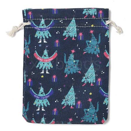 Christmas Theme Cloth Printed Storage Bags ABAG-F010-02B-05-1