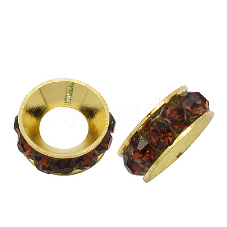 Brass Rhinestone Spacer Beads RB-A020-9mm-15G-1