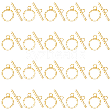 20 Sets Eco-friendly Brass Toggle Clasps KK-DC0002-29-1