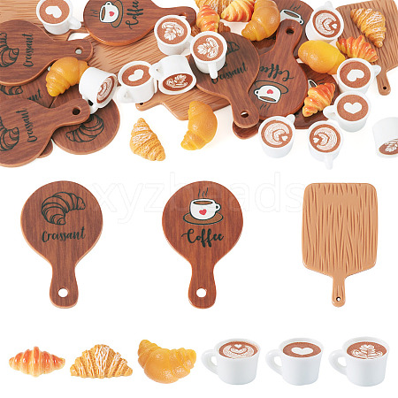 36Pcs 9 Styles Coffe Theme Doll Miniatures Sets DJEW-TA0001-50-1