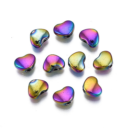 Rack Plating Rainbow Color Alloy Beads PALLOY-S180-335-1