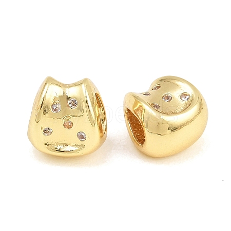 Brass Micro Pave Cubic Zirconia European Beads RB-CBAB488-03G-1