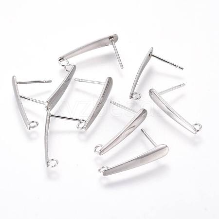 304 Stainless Steel Ear Stud Components X-STAS-F222-036-1