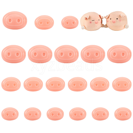   60Pcs 3 Style Oval Plastic Craft Pig Nose DIY-PH0006-29-1