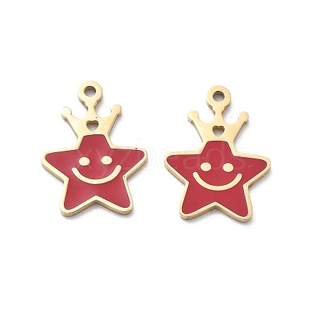 304 Stainless Steel Enamel Charms STAS-M111-17G-1