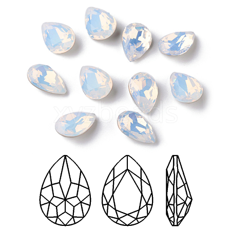 Faceted Teardrop K9 Glass Rhinestone Cabochons RGLA-I001-18x13mm-031-1