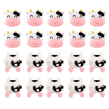 60pcs Resin cabochons cartoon cute cow patch DIY material accessories(2 styles) JX613A-1