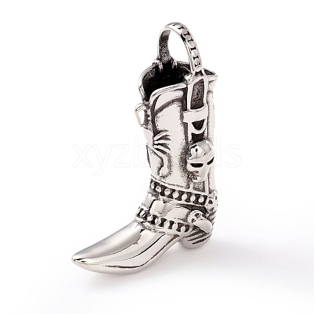 Tibetan Style 304 Stainless Steel Pendants STAS-P305-53AS-1