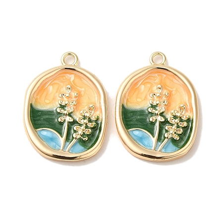 Brass Enamel Pendants KK-S368-09G-1