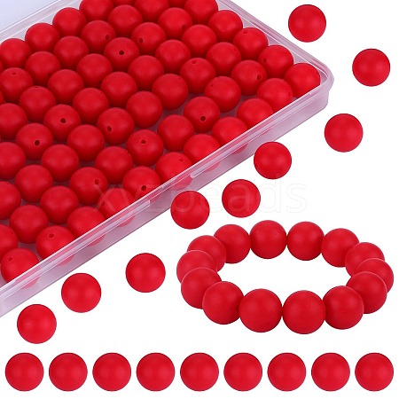 80Pcs Round Silicone Focal Beads SIL-SZ0001-24-39-1