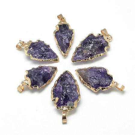 Natural Amethyst Pendants G-Q490-A06-1