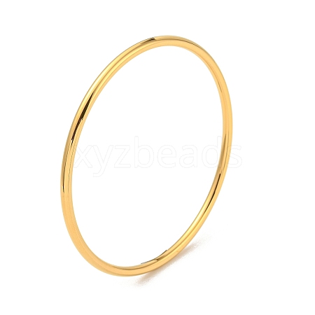 Ion Plating(IP) 304 Stainless Steel Simple Plain Bangle for Women BJEW-F461-01D-G-1