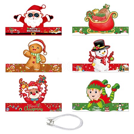 6Pcs Christmas Paper Party Dress up Hat PW-WG86AD5-01-1