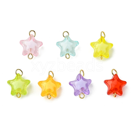 7Pcs 7 Colors Star Transparent Acrylic Connector Charms PALLOY-JF03377-1