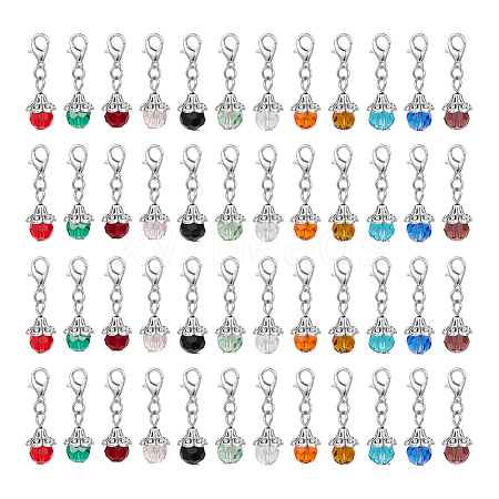 Birthstone Glass Locking Stitch Marker HJEW-UN00030-1