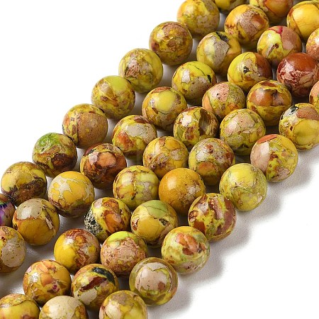 Natural Imperial Jasper Beads Strands G-I122-8mm-25-1