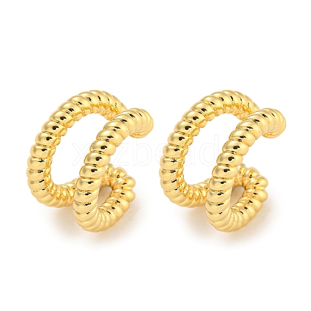 Brass Cuff Earrings for Women EJEW-C104-129G-1