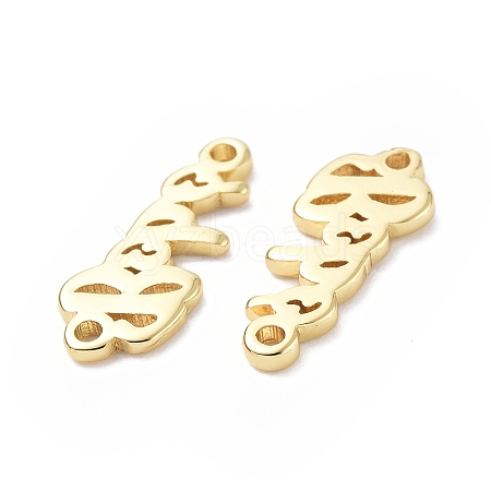 Eco-Friendly Rack Plating Brass Connector Charms KK-F845-07G-1
