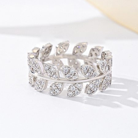 Brass Micro Pave Cubic Zirconia Finger Rings for Women UM5323-6-1