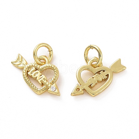 Brass Micro Pave Cubic Zirconia Charms KK-E068-VF038-1