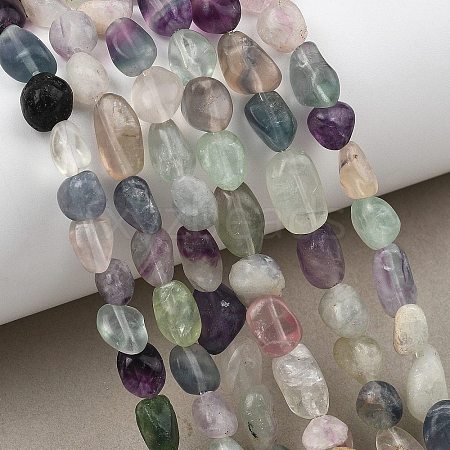 Natural Rainbow Fluorite Beads Strands X-GG-C286-A27-1
