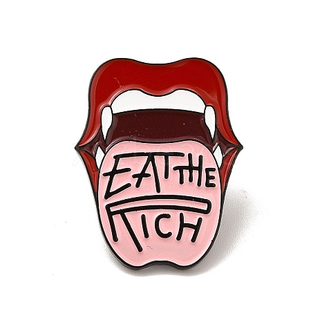 Word Eat The Rich Enamel Pin JEWB-I022-07C-1