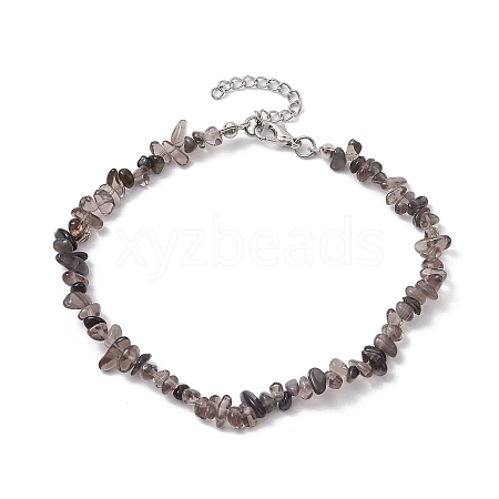 Natural Gemstone Beads Anklets AJEW-AN00583-08-1