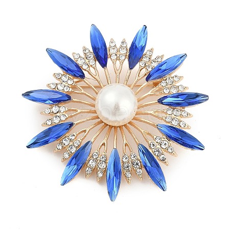 Sunflower Rhinestone Brooch Pins JEWB-A029-01G-02-1