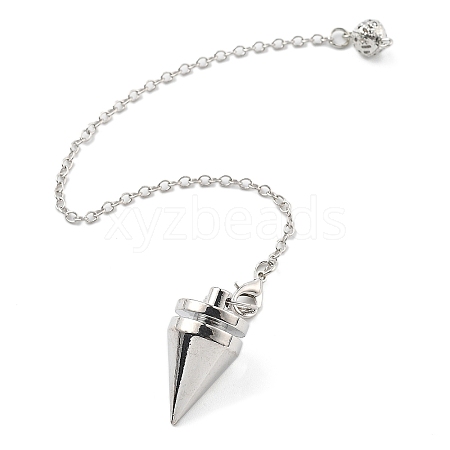 Brass Dowsing Pendulum Big Pointed Cone Pendants KK-H491-05P-1