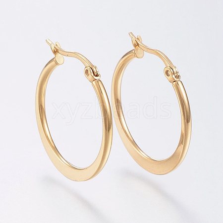 304 Stainless Steel Hoop Earrings EJEW-F105-22G-1