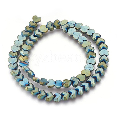 Electroplated Non-magnetic Synthetic Hematite Beads Strands G-P392-Q05-1