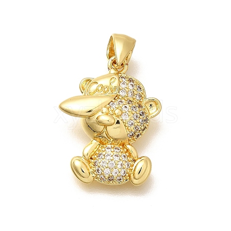 Rack Plating Brass Micro Pave Cubic Zirconia Pendants KK-L226-006G-10-1