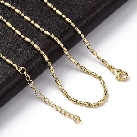 Rack Plating Brass Oval Link Chain Necklace NJEW-A035-06G-01-1