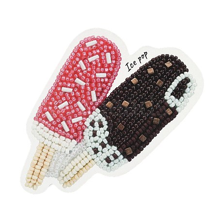 MIYUKI Seed Beads Ice Pop Brooch Making Kits DIY-H165-04C-1