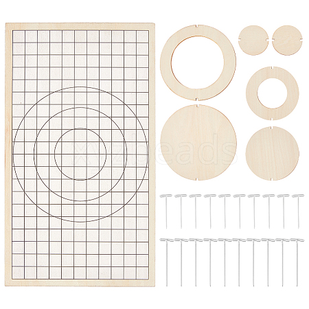 1 Set Wood Blank Coaster Sets AJEW-OC0005-52-1