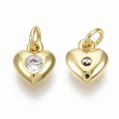 Brass Micro Pave Cubic Zirconia Charms ZIRC-R109-040-NF-1