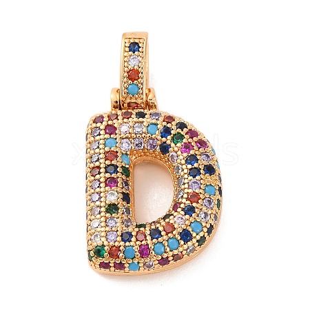 Brass Micro Pave Cubic Zirconia Pendants KK-C076-29D-G02-1