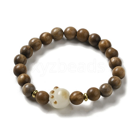 Wood Bead Bracelets BJEW-B080-32-1