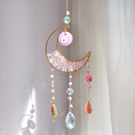 Moon and Evil Eyes Glass Suncatchers PW-WG9AA1F-02-1