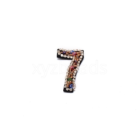 Number Colorful Rhinestone Patches DIY-WH0308-25G-1