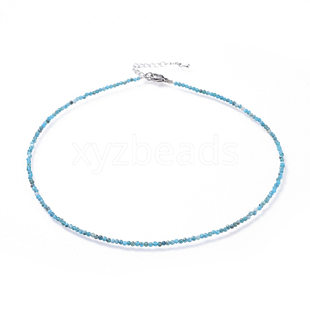 Natural Apatite Beaded Necklaces NJEW-JN02492-02-1