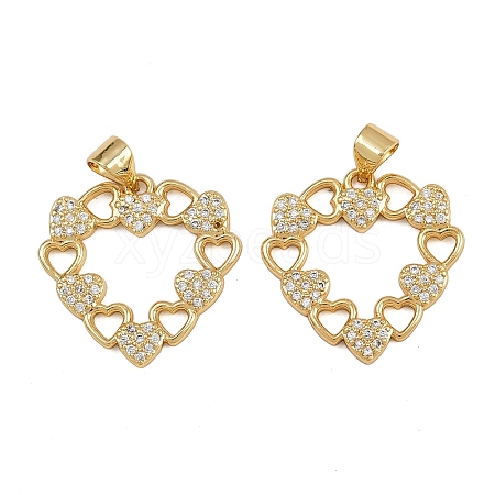 Brass Micro Pave Cubic Zirconia Pendants ZIRC-I367-12G-08-1