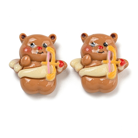 Bear Theme Opaque Resin Cabochons CRES-D040-01B-1