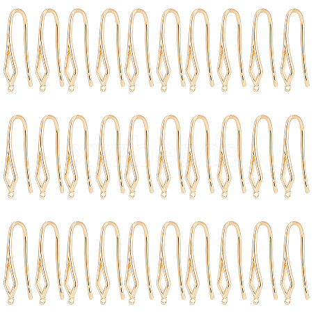 GOMAKERER 30Pcs Brass Earring Hooks KK-GO0001-70-1