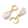 Natural Mixed Cowrie Shell Hoop Earrings EJEW-JE05777-4