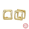 925 Sterling Silver Square Stud Earrings EJEW-H167-04G-2