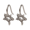 Rack Plating Brass Micro Pave Clear Cubic Zirconia Earring Hooks KK-A231-08P-1